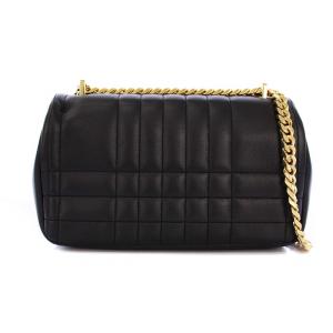 BURBERRY LOLA チェーン キルティングショルダーバッグ TBロゴ レザー ブラック