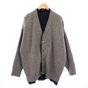 21SS Big ribbed knit cardigan with fabric lining