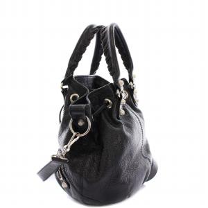 BALENCIAGA ジャイアント ミニポンポン ハンドバッグ 2WAY 黒 285439