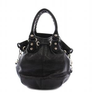 BALENCIAGA ジャイアント ミニポンポン ハンドバッグ 2WAY 黒 285439