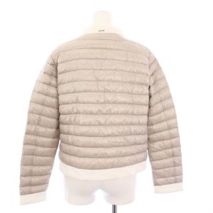 HERNO ノーカラーダウンジャケット 40 ベージュ PI001858D