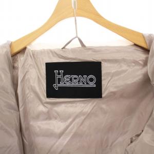 HERNO ノーカラーダウンジャケット 40 ベージュ PI001858D