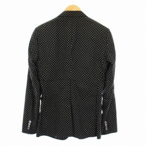 DOLCE&GABBANA G2IK7TFS5UP1 テーラードジャケット 総裏地 ドット柄 44 黒 ブラック 白 ホワイト /KU