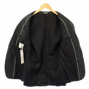 DOLCE&GABBANA G2IK7TFS5UP1 テーラードジャケット 総裏地 ドット柄 44 黒 ブラック 白 ホワイト /KU