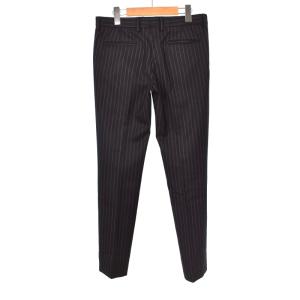 SAINT LAURENT PARIS by Hedi Slimane エディ期 パンツ スラックス ストライプ 36 黒 ブラック 334287