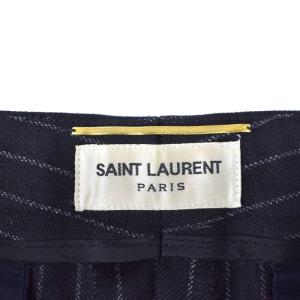 SAINT LAURENT PARIS by Hedi Slimane エディ期 パンツ スラックス ストライプ 36 黒 ブラック 334287