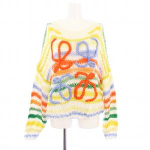 STRIPE MOHAIR SWEATER アナグラム S マルチカラー