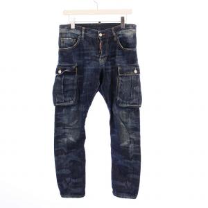 パンツ 14ss archive DSQUARED2 Cargo denim Pant デニムパンツ ジーンズ ジーパン ボタンフライ ワッペン