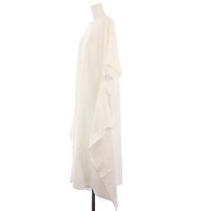 HYKE 20SS ビッグフットワンピース 半袖 ロング 1 白 201-12262-011 /KH