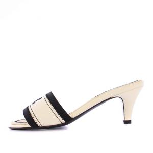 CHANEL ミュール ココマーク バイカラー 36C アイボリー