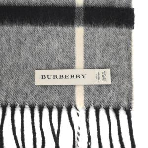 BURBERRY マフラー チェック カシミヤ グレー