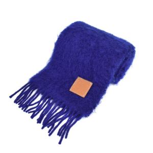 マフラー アナグラム フリンジ モヘヤ ウール ブルー F655254X01