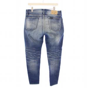 Big John デニムパンツ ジーンズ ジップフライ ストレッチ ダメージ加工 ロゴパッチ W30 青 ブルー /BB