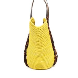 PRADA ラフィア カゴバッグ イエロー 1BG312