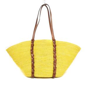 PRADA ラフィア カゴバッグ イエロー 1BG312