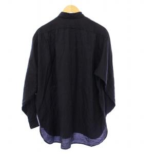 COMOLI 24SS ウールシルク プルオーバーシャツ 1 ネイビー Z01-02009