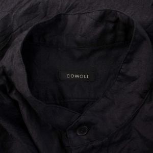 COMOLI 24SS ウールシルク プルオーバーシャツ 1 ネイビー Z01-02009