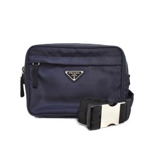 テスート ナイロン 三角ロゴ ウエストバッグ ネイビー 2VL001