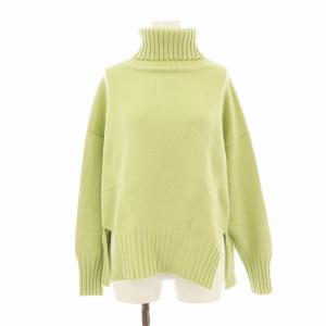 209530007 ニット セーター 長袖 タートルネック ウール カシミヤ混 F 黄緑 /KU