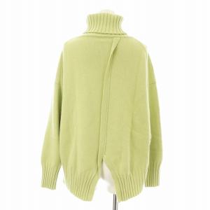 STUDIOUS 209530007 ニット セーター 長袖 タートルネック ウール カシミヤ混 F 黄緑 /KU