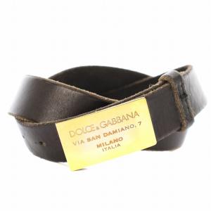 DOLCE &GABBANA ベルト　パイソン本革 ベルト パイソン ヘビ革 レザー ロゴ バックル ゴールド金具