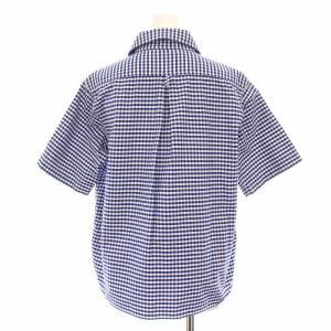 DANTON オックスチェックラウンドカラープルオーバーシャツ ショートスリーブ プレイド OX CHECK ROUND