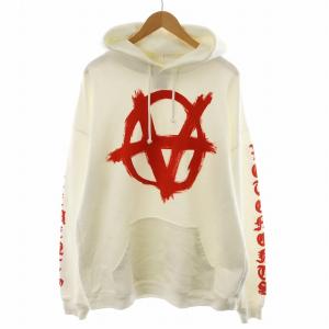 21SS アナーキーゴシックロゴ パーカー プルオーバー S ホワイト UE51TR650W
