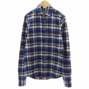 16AW フランネルシャツ チェック柄 長袖 コットン XS 青 ブルー MH17CH3 /AN20 AA