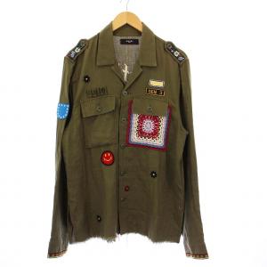 crochet&patch millitary shirt