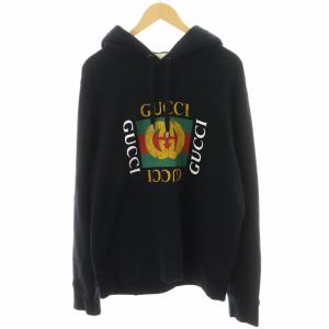 オールドロゴ パーカー プルオーバー ヴィンテージ加工 L ブラック 454585