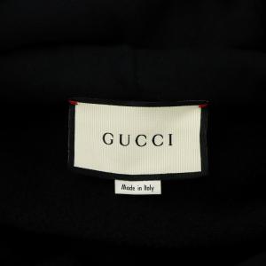 GUCCI オールドロゴ パーカー プルオーバー ヴィンテージ加工 L ブラック 454585
