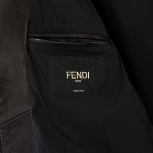 FENDI バグズ スタッズ ライダースジャケット 50 ブラック FPG357 7HP