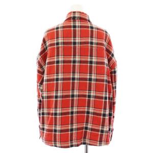 CHROME HEARTS アームロゴプリントチェックシャツ S レッド