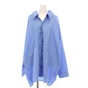 ランダムストライプL/Sシャツ オーバーサイズ 1 ブルー WM09-SH251092
