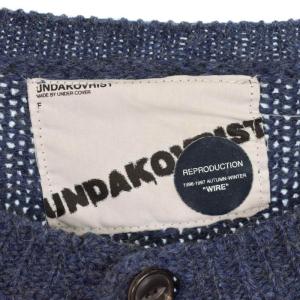 UNDERCOVER 有刺鉄線 ワイヤー ニット カーディガン ウール F ブルー