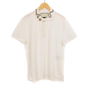 18AW BEE刺繍 スネークエンブロイダリー ポロシャツ 半袖 XS 白 ホワイト 408323