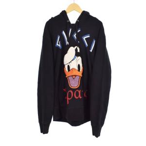 20SS Disney ドナルド パーカー フーディー ダメージ加工 M ブラック 463591