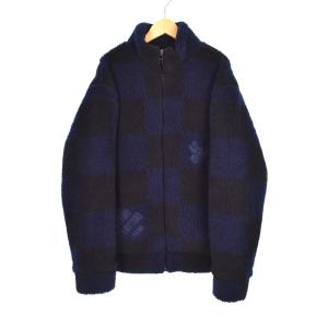 ×NIGO 22SS ロゴ刺繍 ダミエ ボアフリース ジャケット M ブラック RM221M LZ8