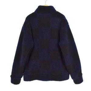 LOUIS VUITTON ×NIGO 22SS ロゴ刺繍 ダミエ ボアフリース ジャケット M ブラック RM221M LZ8