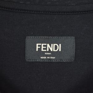FENDI カールコラージュ カール ラガーフェルド Tシャツ 半袖 M 黒 ブラック FY0894 A9IT