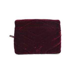 SAINT LAURENT PARIS モノグラム ルル トイバッグ ベロア調 ショルダーバッグ ボルドー 467072