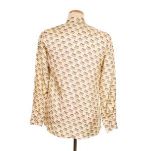 GUCCI 17年製 ブラウス フリル 総柄 38 ベージュ 519339
