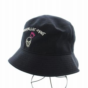 バケットハット アーチロゴ クリスタルクラウンスカル 刺繍 フリー 58?59cm 黒 ブラック /YT