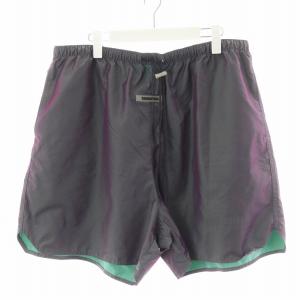ショートパンツ ハーフパンツ ロゴ ナイロン XXL 紫 パープル /AN37
