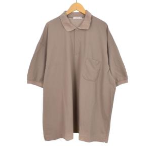 H/S Polo Shirt ポロシャツ 半袖 鹿の子 コットン L グレー ベージュ SUHS316