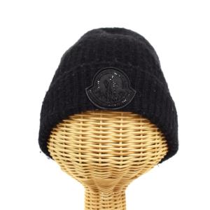 24AW BERRETTO ニット帽 ビーニー 帽子 ウール ロゴ 黒 ブラック