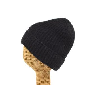 24AW BERRETTO ニット帽 ビーニー 帽子 ウール ロゴ 黒 ブラック