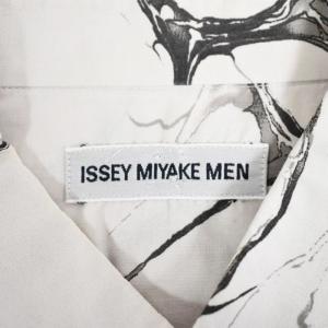 ISSEY MIYAKE MEN シャツ 長袖 総柄 コットン 2 グレー ME22FJ601