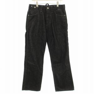 デニムパンツ ジーンズ ストレート ボタンフライ 30 黒 ブラック R50352 SD669 /KU