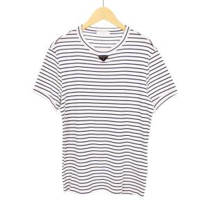 PRADA ボーダーTシャツ 23年製 Tシャツ ボーダー 三角プレート XS ホワイト（2025/06/18